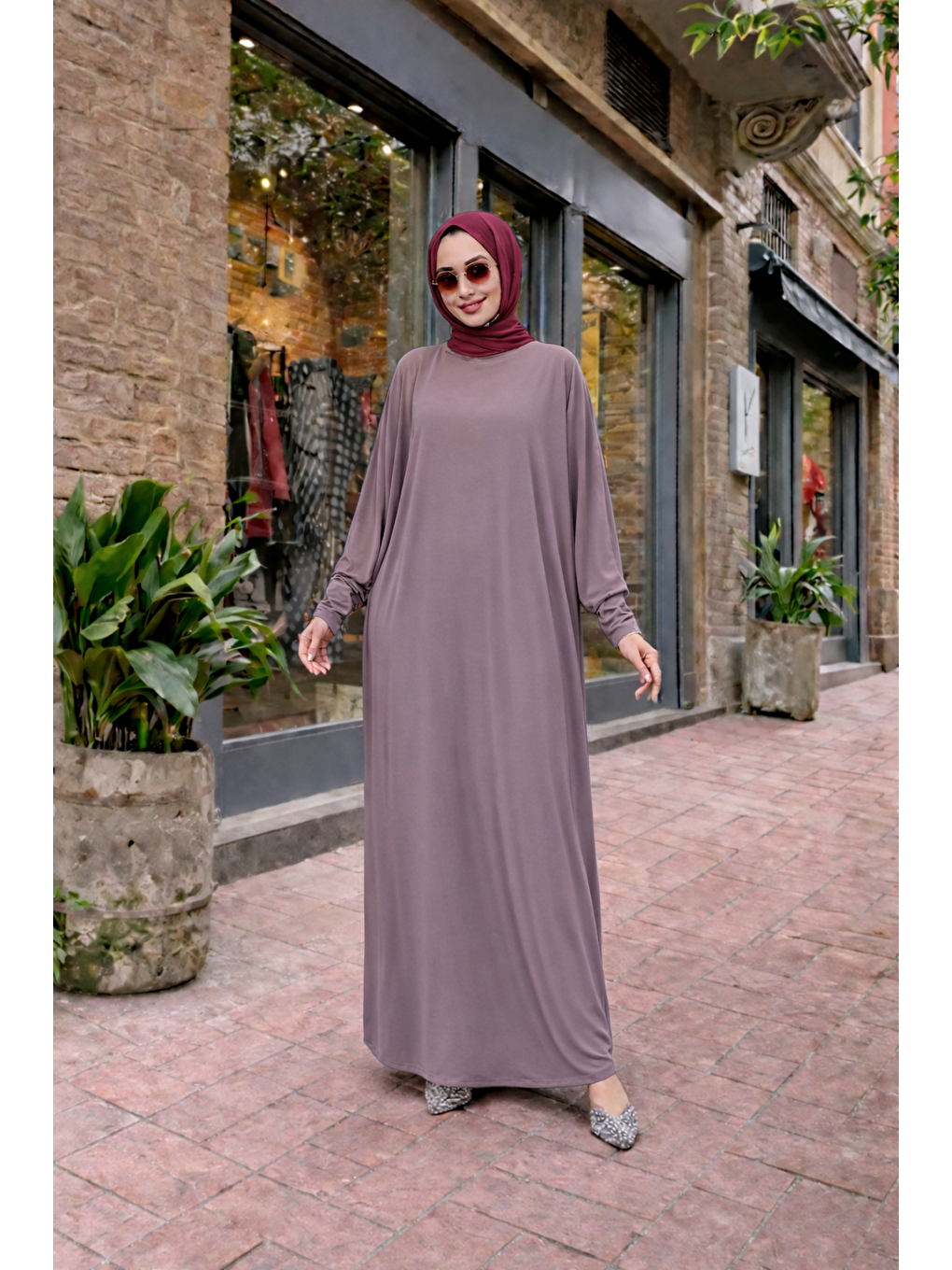 Kadın Premium Comfort Uzun Pembe Namaz Elbisesi