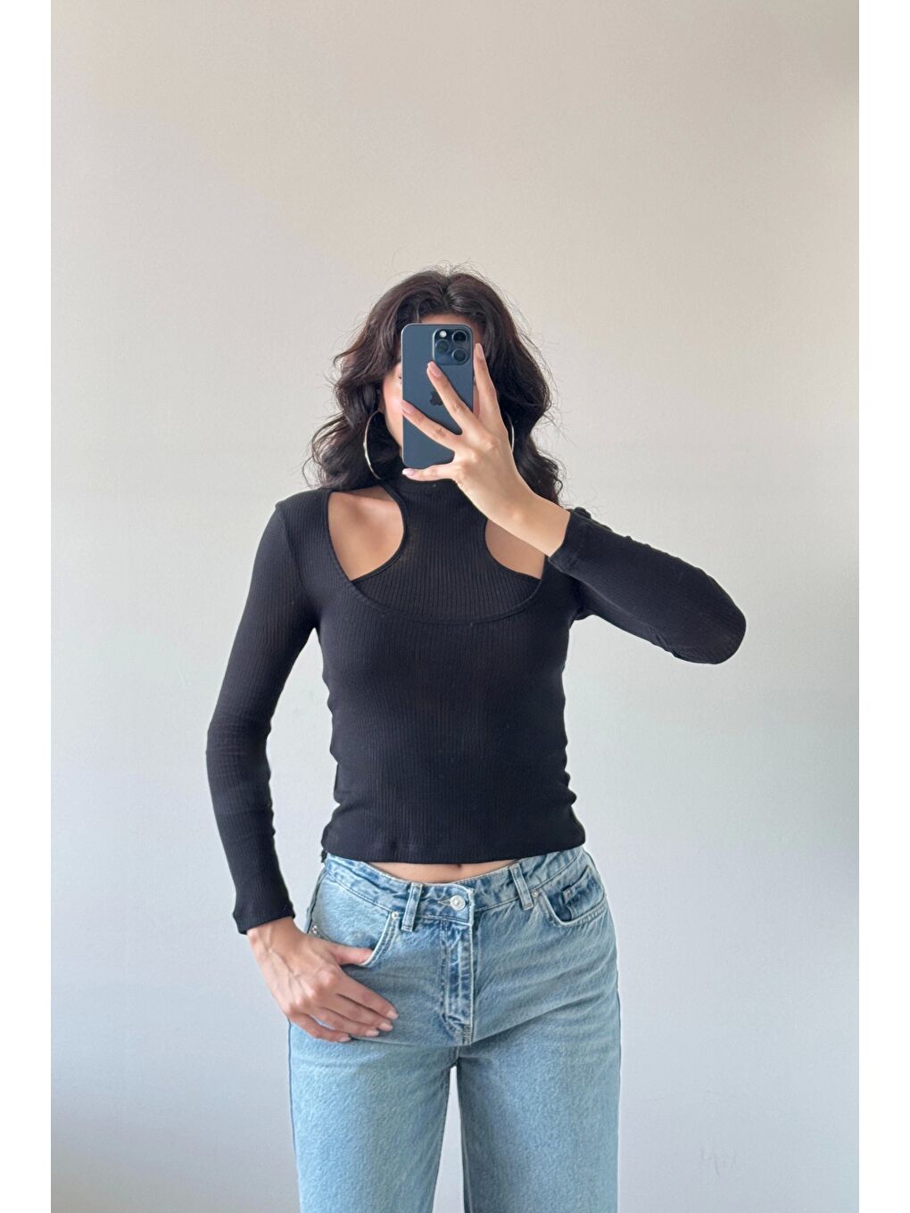 Kadın Siyah Bluz 1017-0552-1