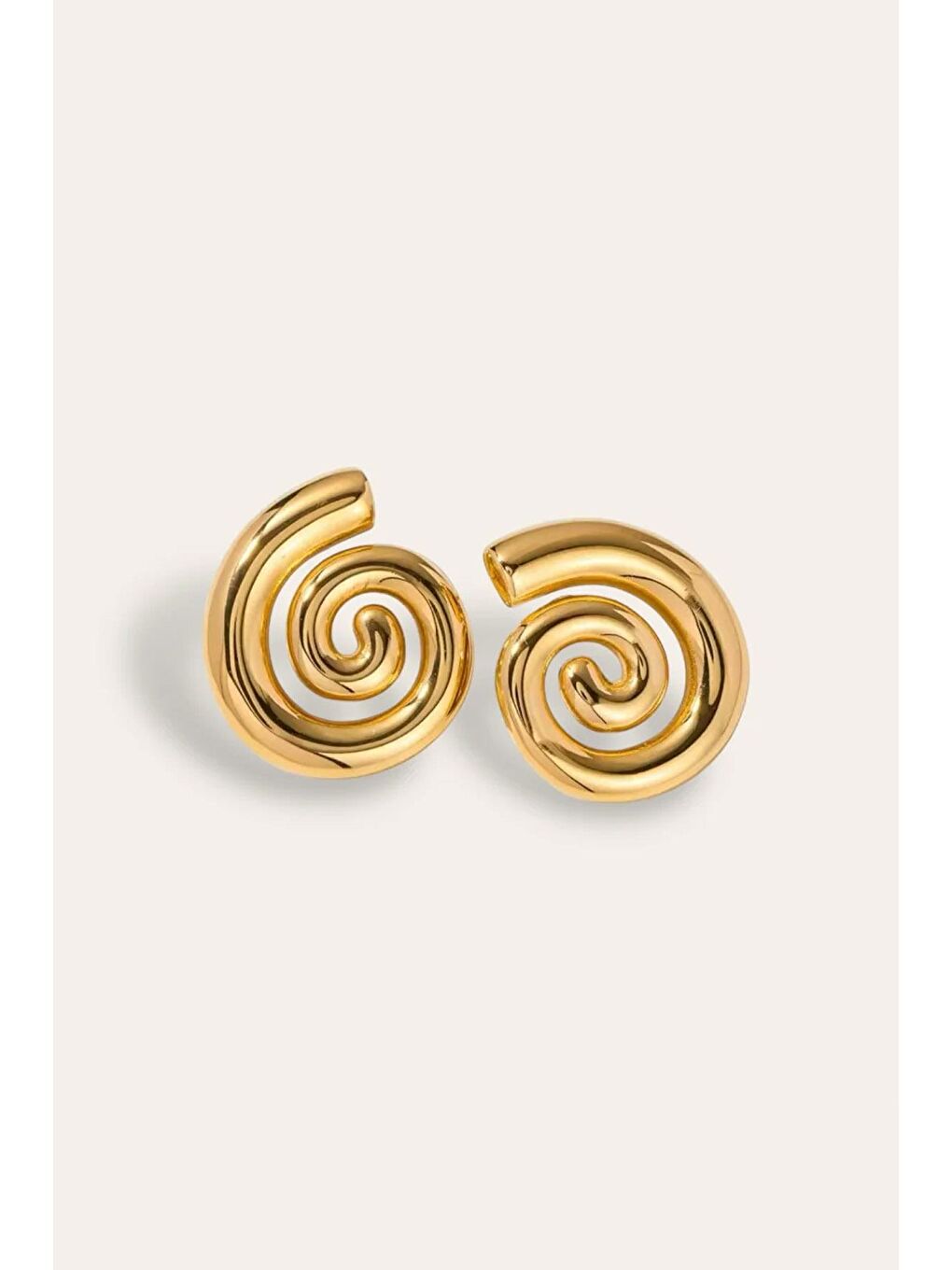 Sarı Döngü Gold Kadın Çelik Küpe