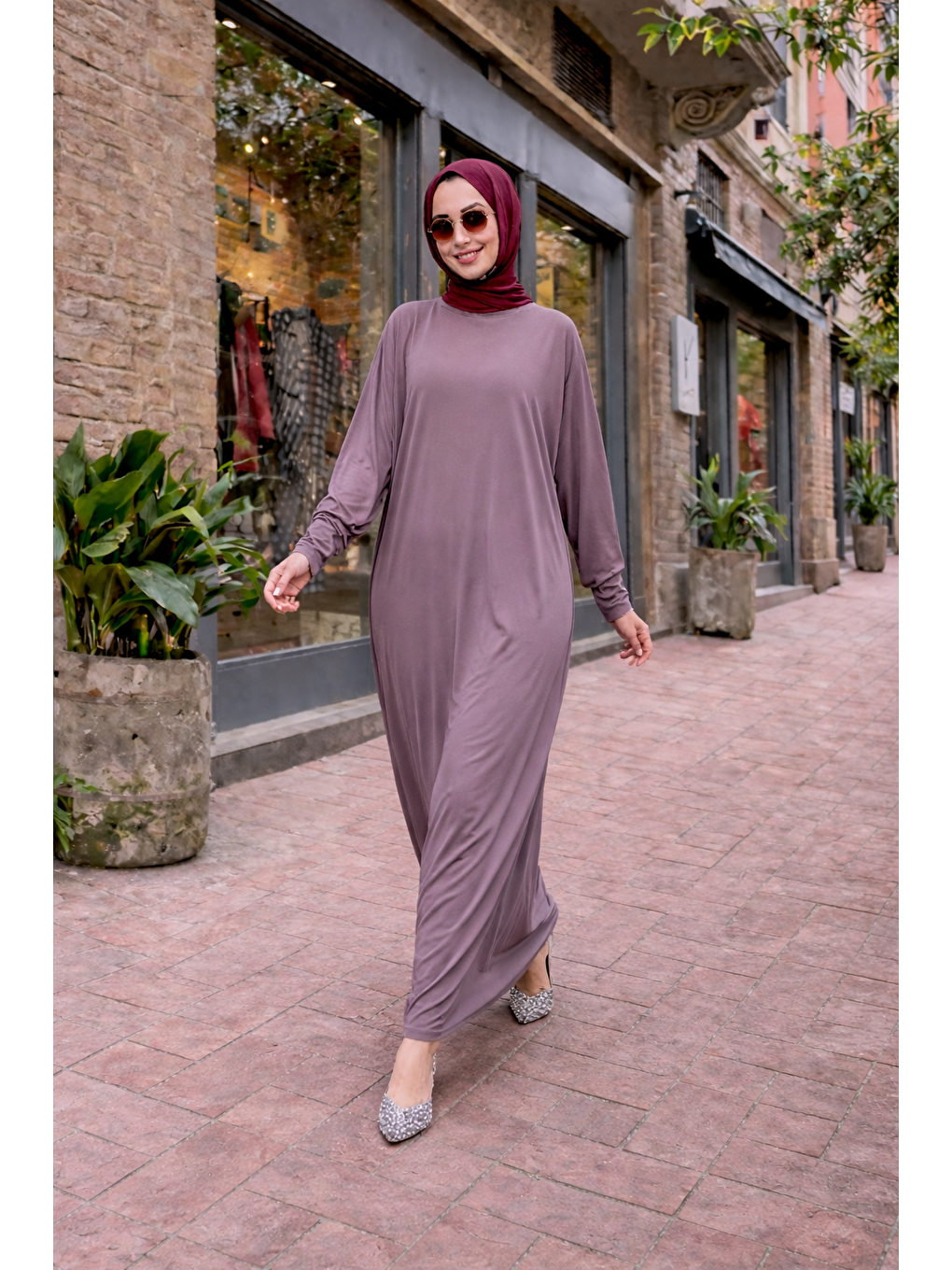 Kadın Premium Comfort Uzun Pembe Namaz Elbisesi-3