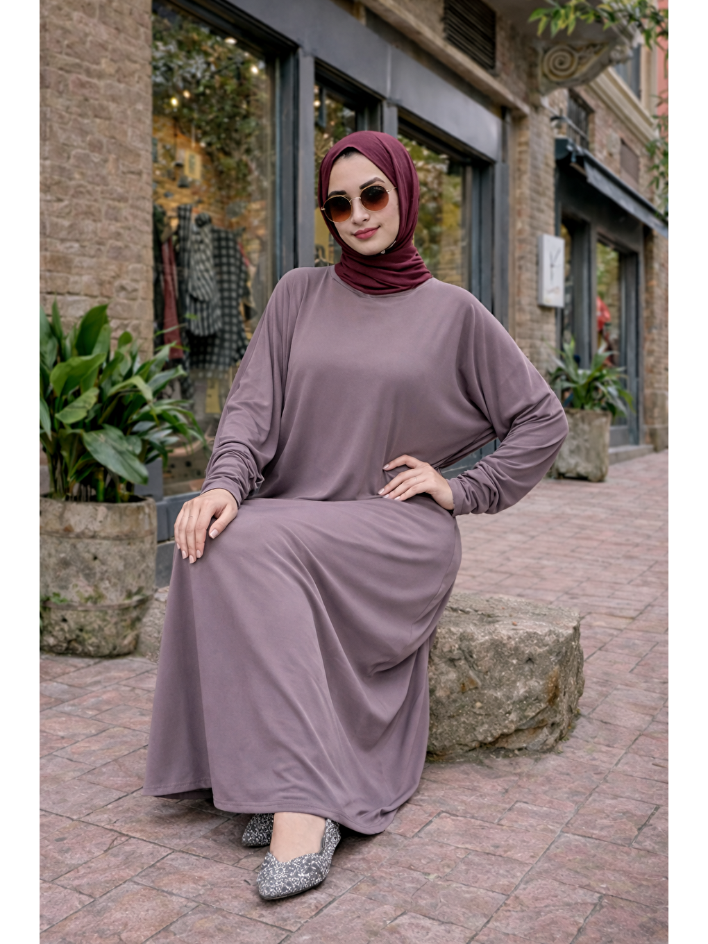 Kadın Premium Comfort Uzun Pembe Namaz Elbisesi-4