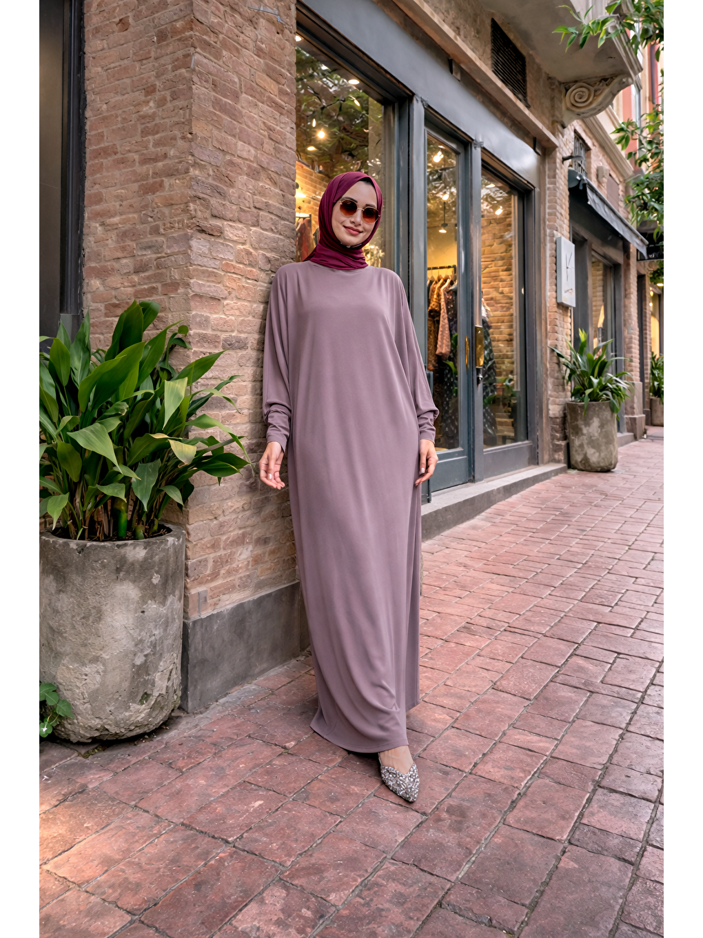 Kadın Premium Comfort Uzun Pembe Namaz Elbisesi-5