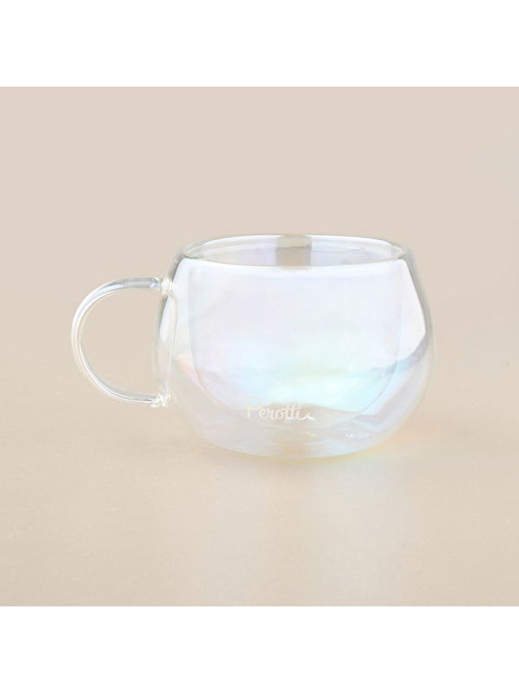 Renksiz Çift Cidarlı Lüsterli Kupa - Şeffaf - 280 ml-1