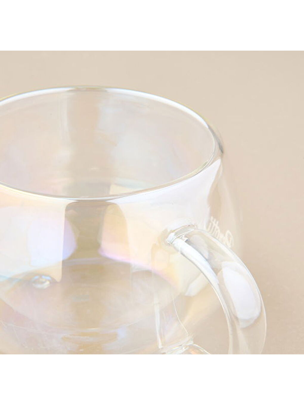 Renksiz Çift Cidarlı Lüsterli Kupa - Şeffaf - 280 ml-2
