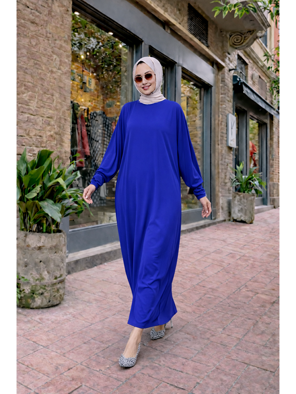 Kadın Premium Comfort Uzun Mavi Namaz Elbisesi-3