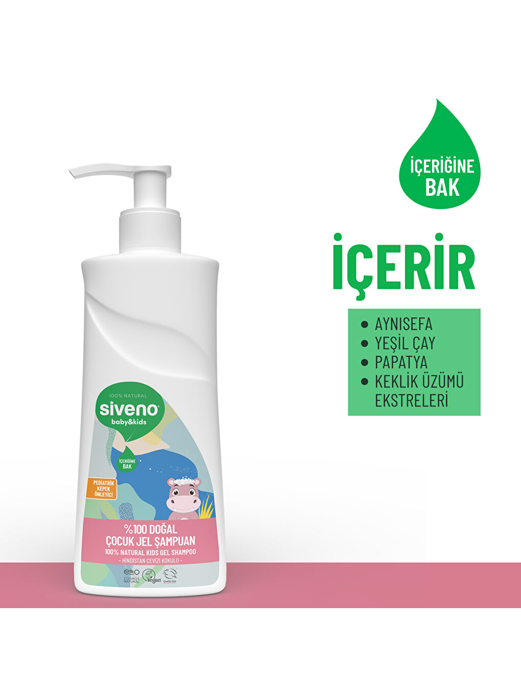 Siveno %100 Doğal Bebek Çocuk Jel Şampuanı Yenidoğan Saç Vücut Konak Önleyici 325 ml - 3