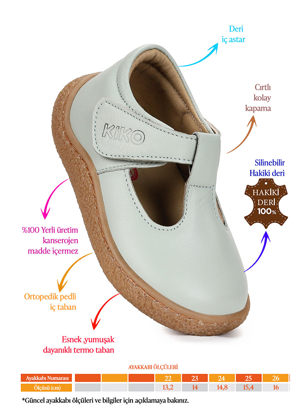 Turkuaz Lija %100 Deri Günlük Kız Bebek Babet Ayakkabı-1