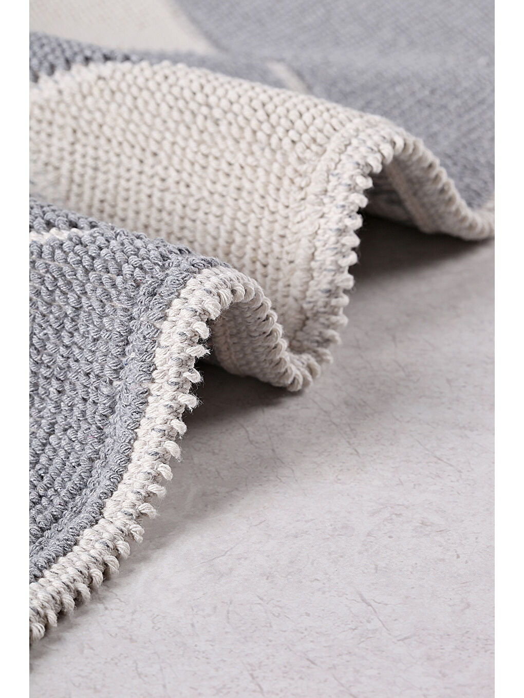 Alanya Doğal Pamuklu 2'li Banyo Paspas Seti 60x100+50x60 Cm - Gri
