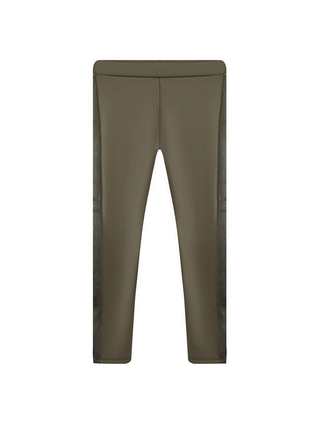 Kamuflaj Yeşil Kız Çocuk İçi Pelüş Yan Panel Tüylü Extra Kalın Kışlık Tayt