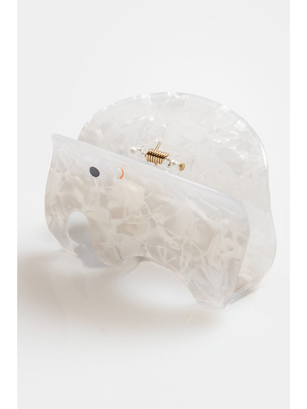 Beyaz Fil Figürlü Kemik Mandal Toka-2