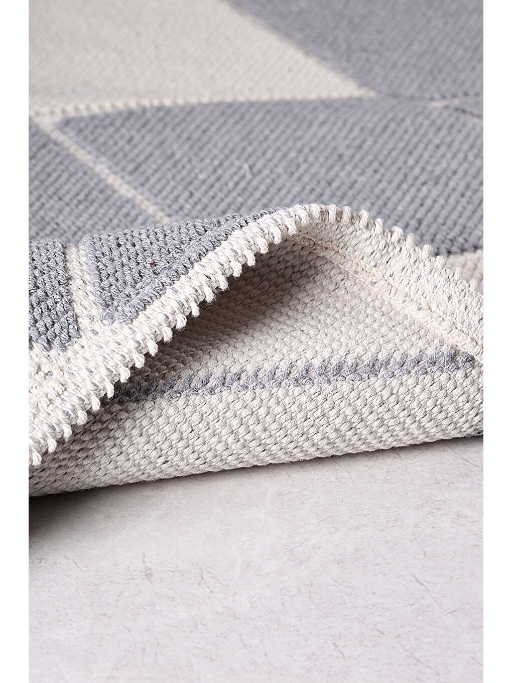 Alanya Doğal Pamuklu 2'li Banyo Paspas Seti 60x100+50x60 Cm - Gri-1