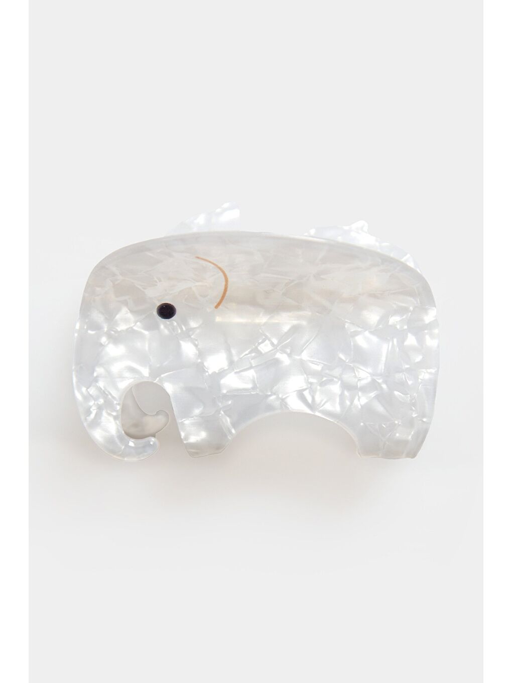 Beyaz Fil Figürlü Kemik Mandal Toka-3