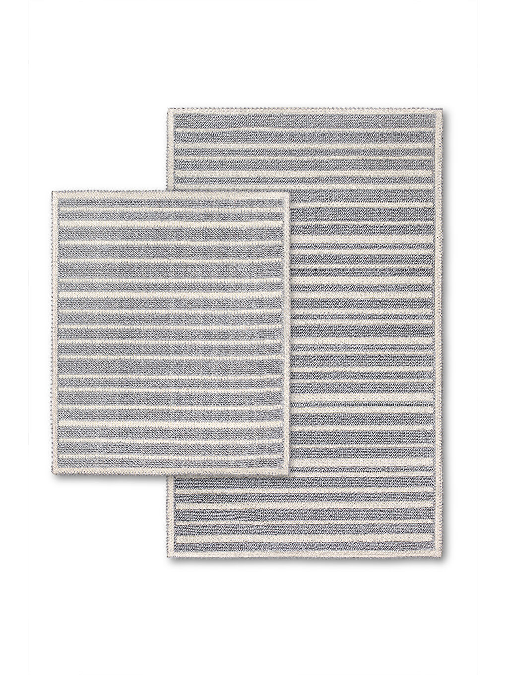 Apollo Doğal Pamuklu 2'li Banyo Paspas Seti 60x100+50x60 Cm - Gri-2