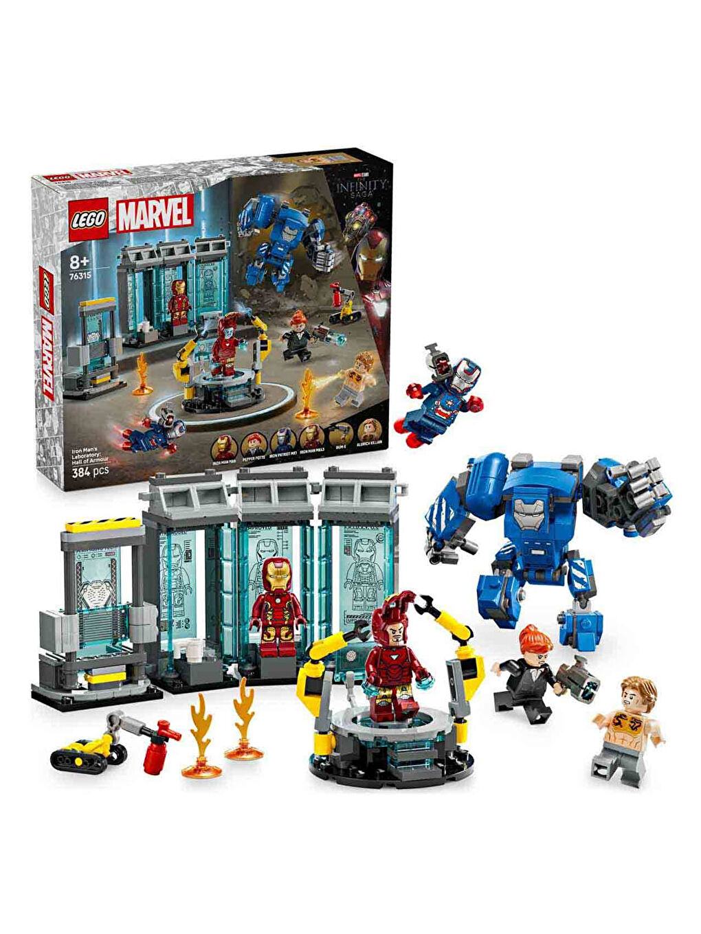 Marvel Iron Man in Laboratuvarı Zırh Salonu 76315