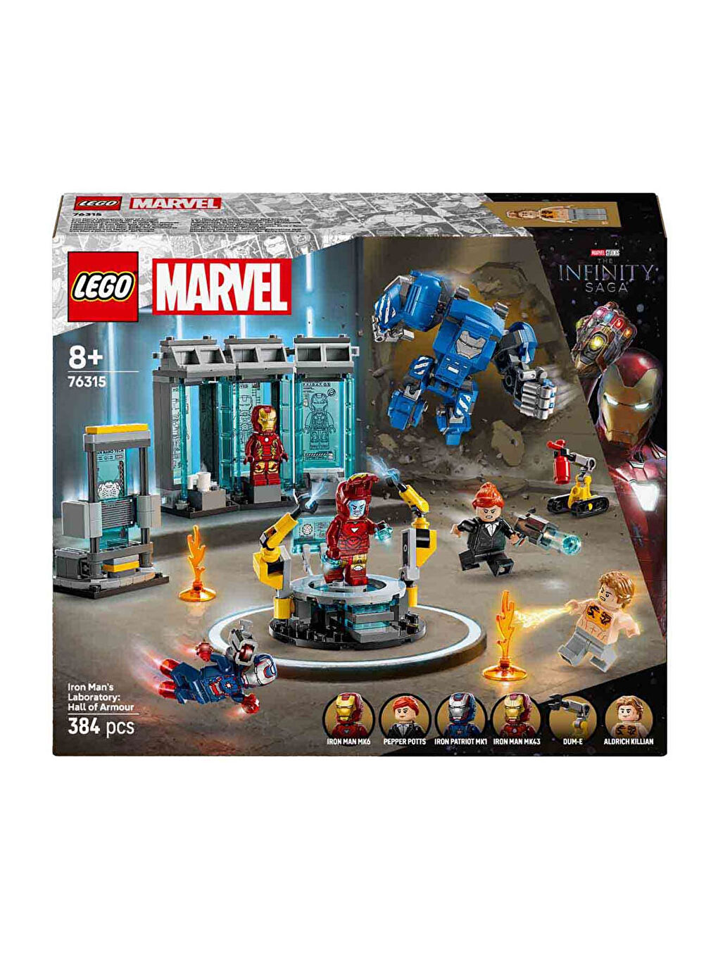 Marvel Iron Man in Laboratuvarı Zırh Salonu 76315-5