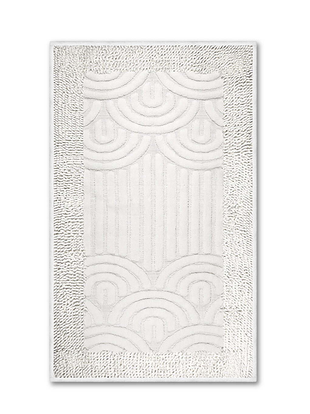 Doğal Pamuklu 2'li Banyo Paspas Seti 60x100+50x60 Cm - Beyaz-1