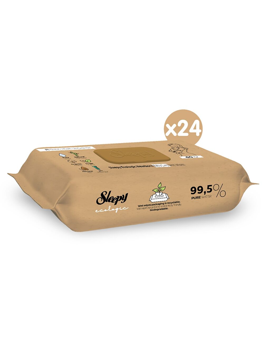 Ecologic Yenidoğan Islak Bebek Bakım Havlusu 24x40 (960 Yaprak)-1