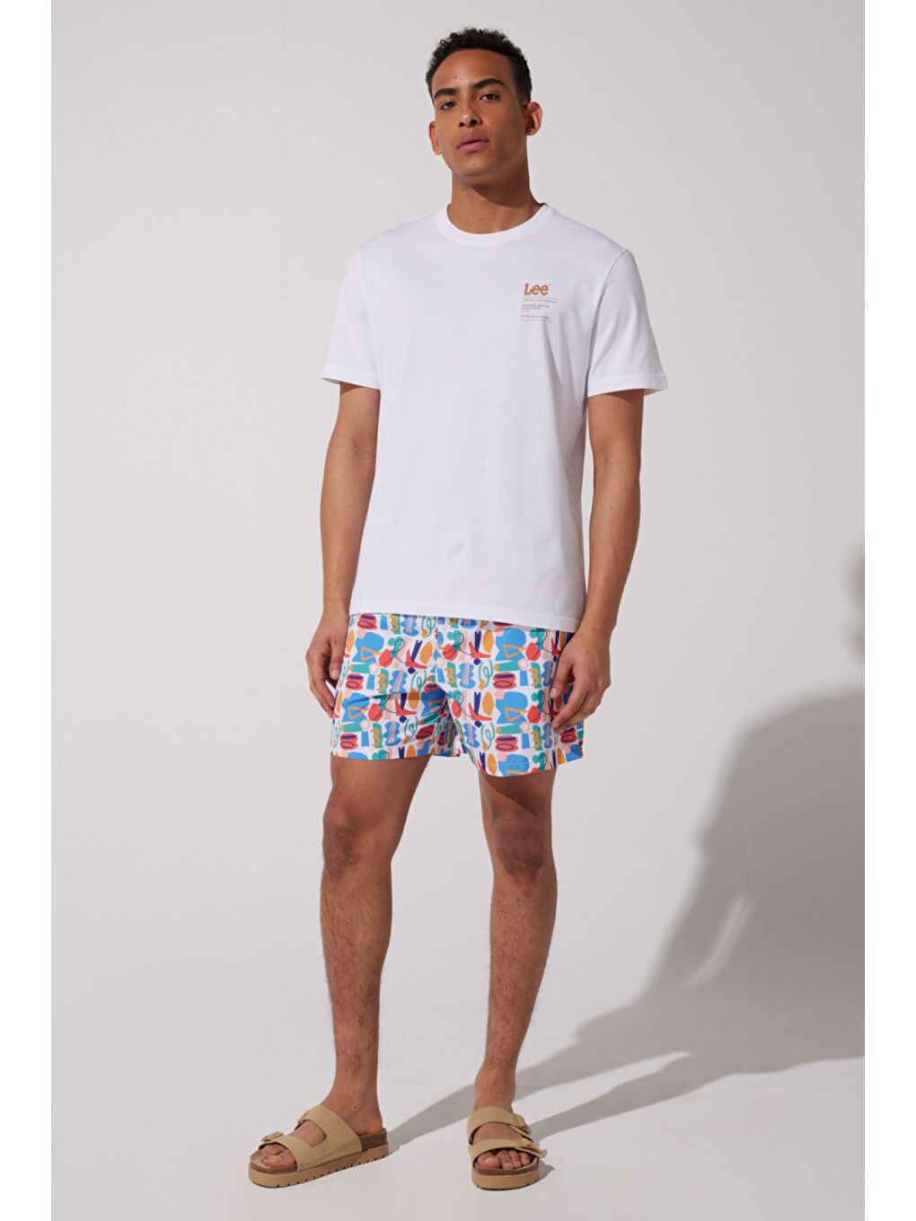 Karışık Regular Fit Normal Kesim Normal Bel Desenli Deniz Şortu-2