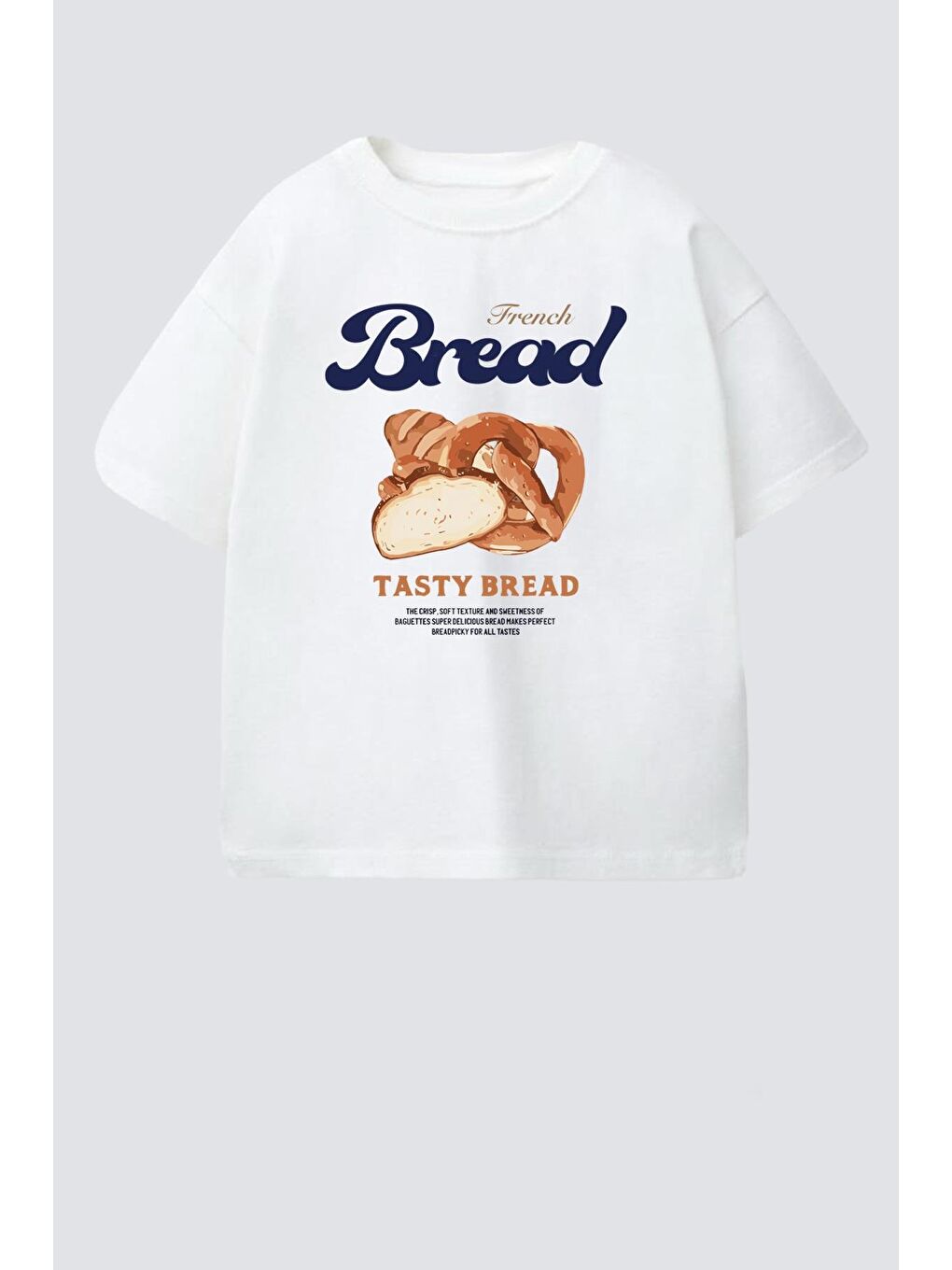 Ekru Unisex Çocuk Pamuklu Bisiklet Yaka Baskılı T-Shirt