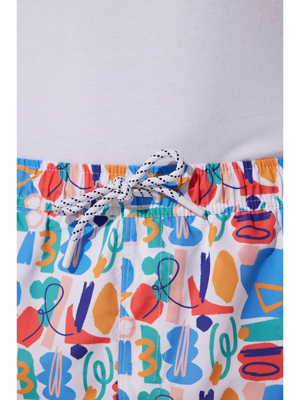 Karışık Regular Fit Normal Kesim Normal Bel Desenli Deniz Şortu-3