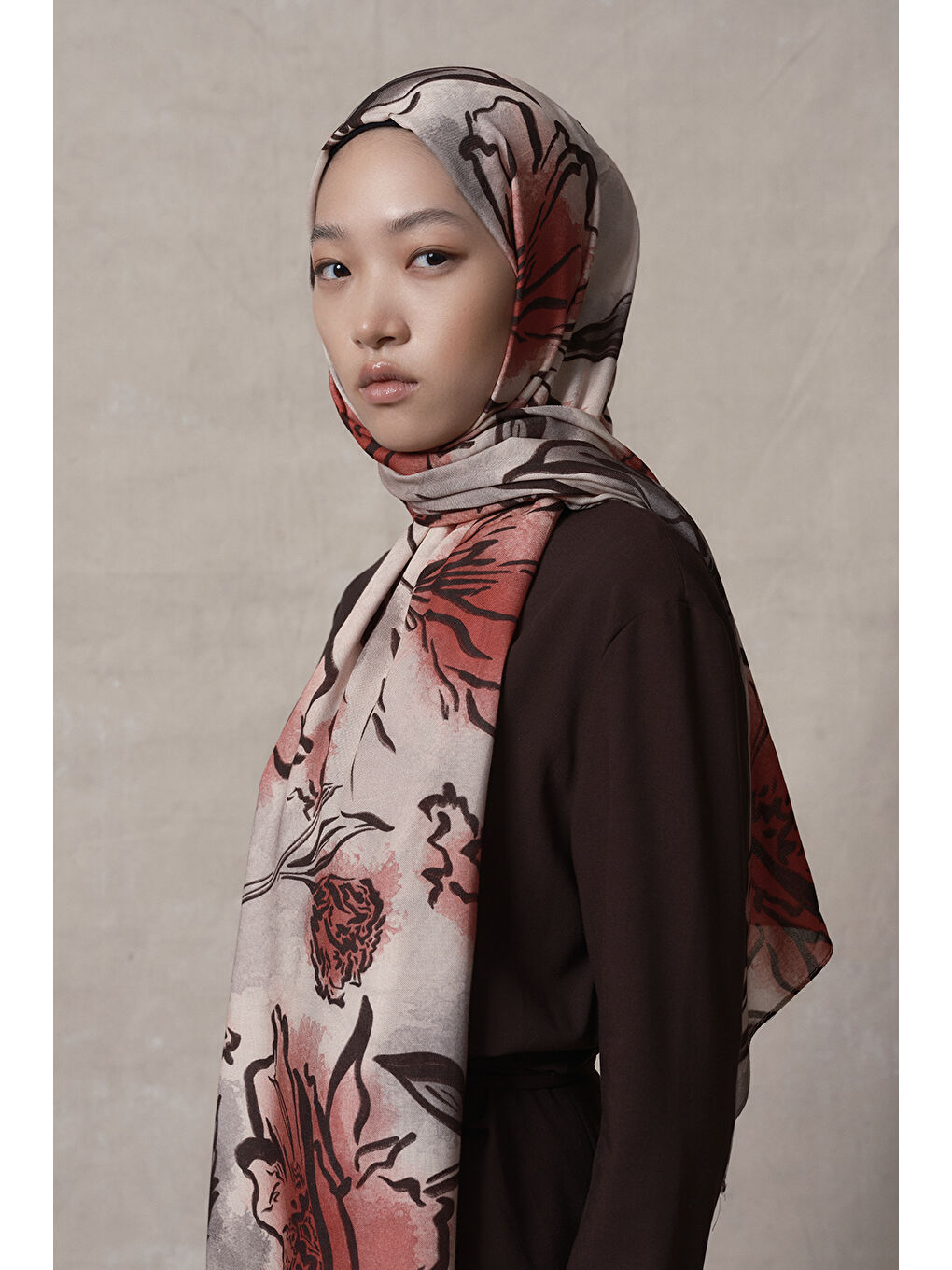 Modal Brush Şal Flower Garden Bordo-7