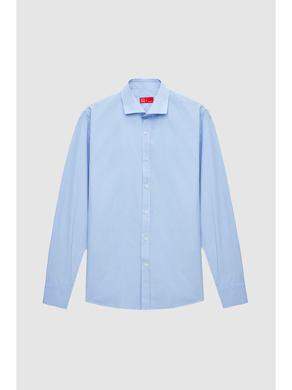 Slim Fit Mavi İtalyan Yaka Dar Kesim Klasik Kravatlık Uzun Kol Kolay Ütülenebilir Gömlek-4