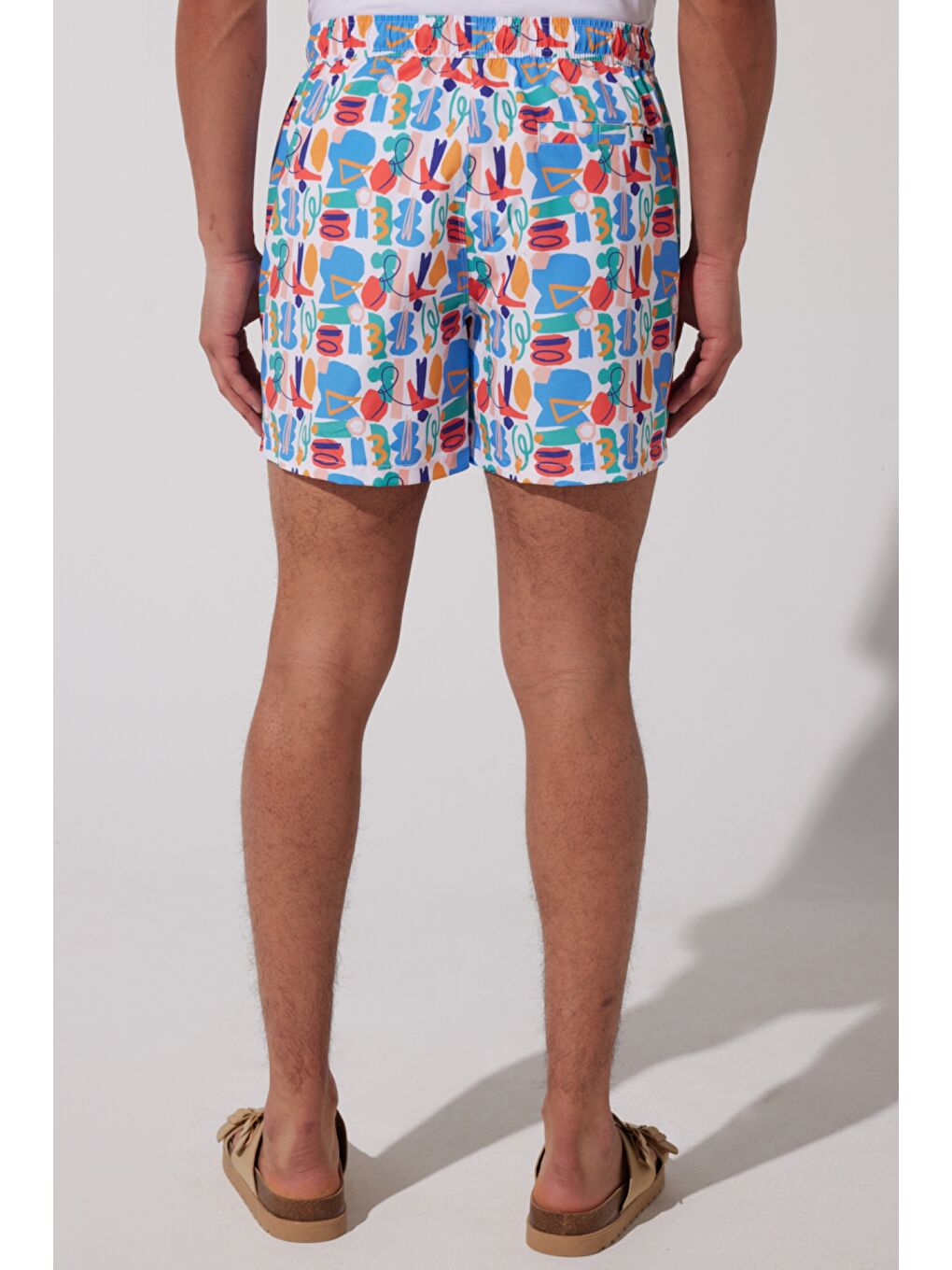 Karışık Regular Fit Normal Kesim Normal Bel Desenli Deniz Şortu-5