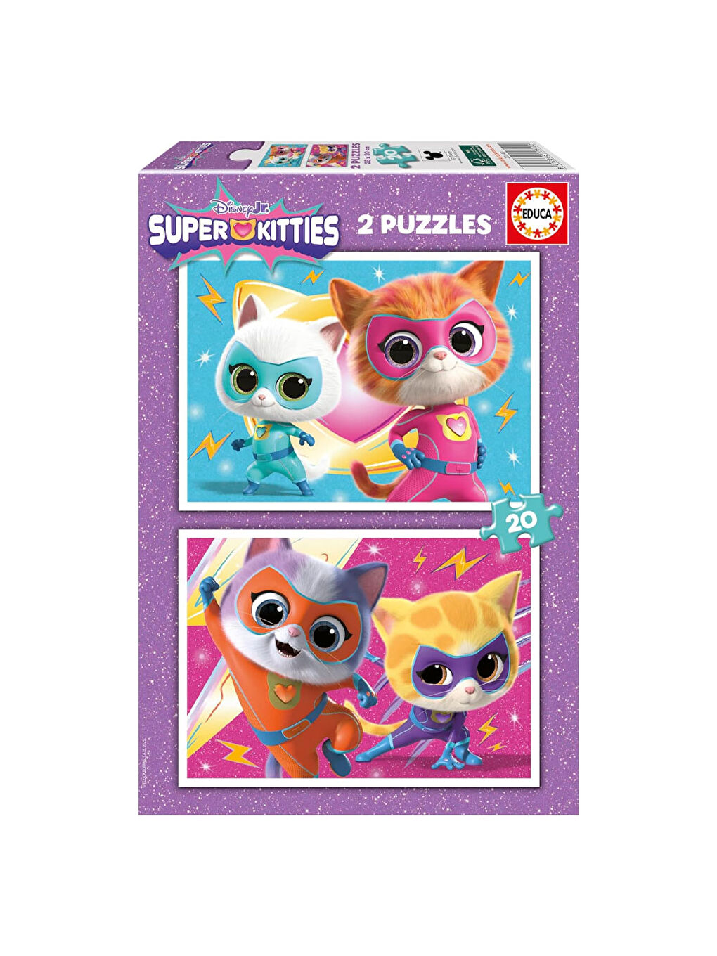 Çocuk Puzzle 2x20 Parça Süper Kediler 20340