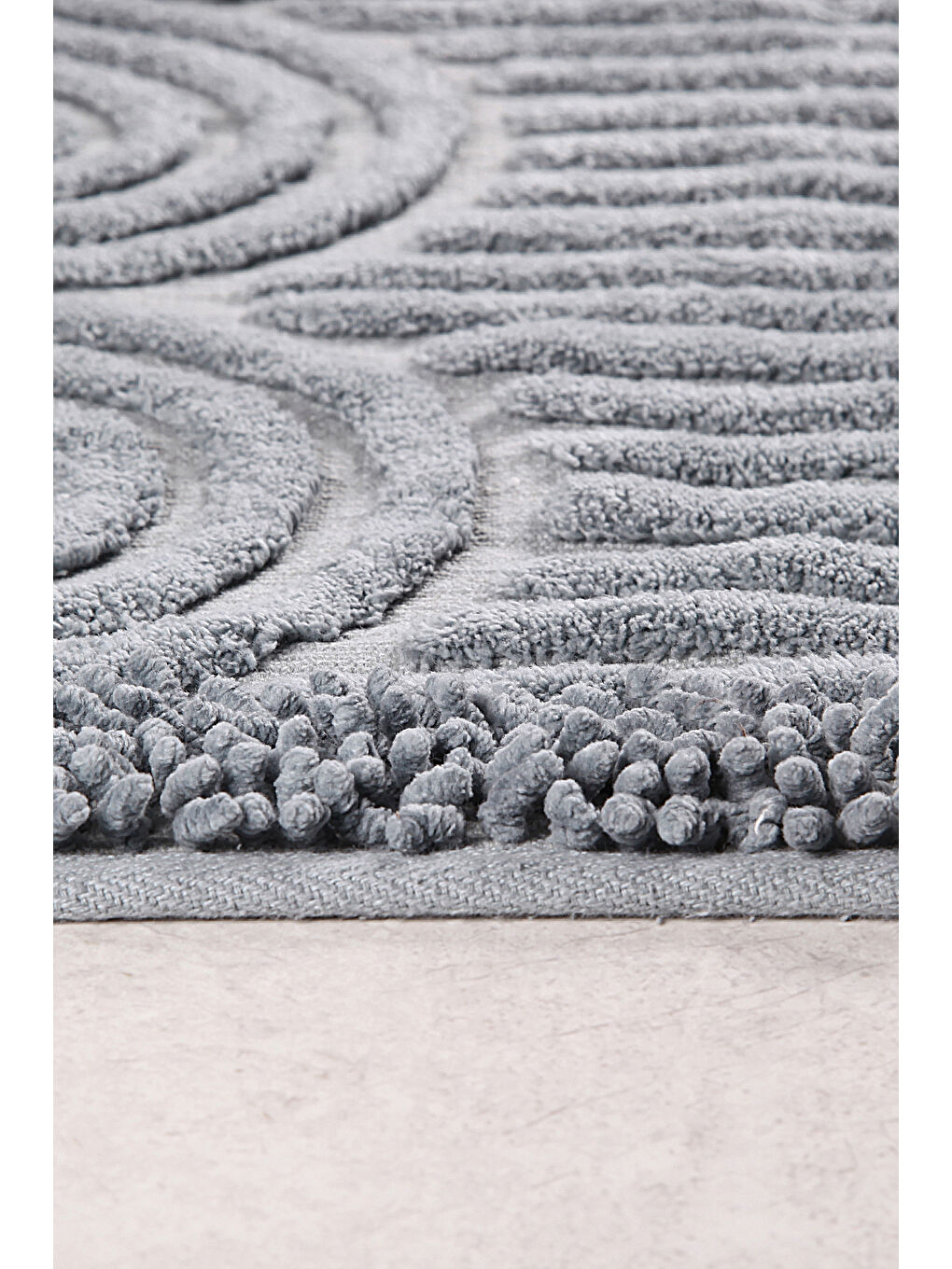 Doğal Pamuklu 2'li Banyo Paspas Seti 60x100+50x60 Cm - Gri-2