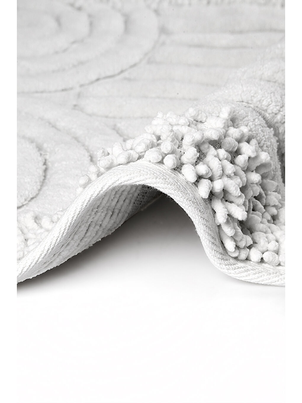 Doğal Pamuklu 2'li Banyo Paspas Seti 60x100+50x60 Cm - Beyaz-3