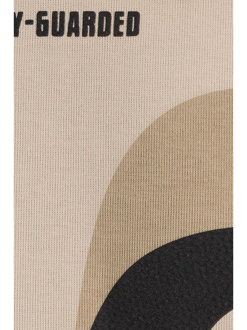 Erkek Relax Fit Rahat Kesim Pamuklu Lastikli Kol Bisiklet Yaka Baskılı Bej Sweatshirt-5