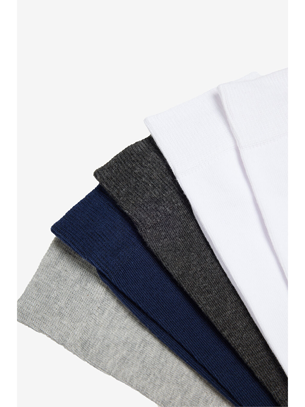 Erkek Gri-Lacivert-Beyaz Pamuklu 5'li Paket Soket Çorap-2