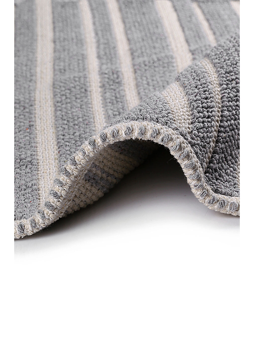 Apollo Doğal Pamuklu 2'li Banyo Paspas Seti 60x100+50x60 Cm - Gri-5