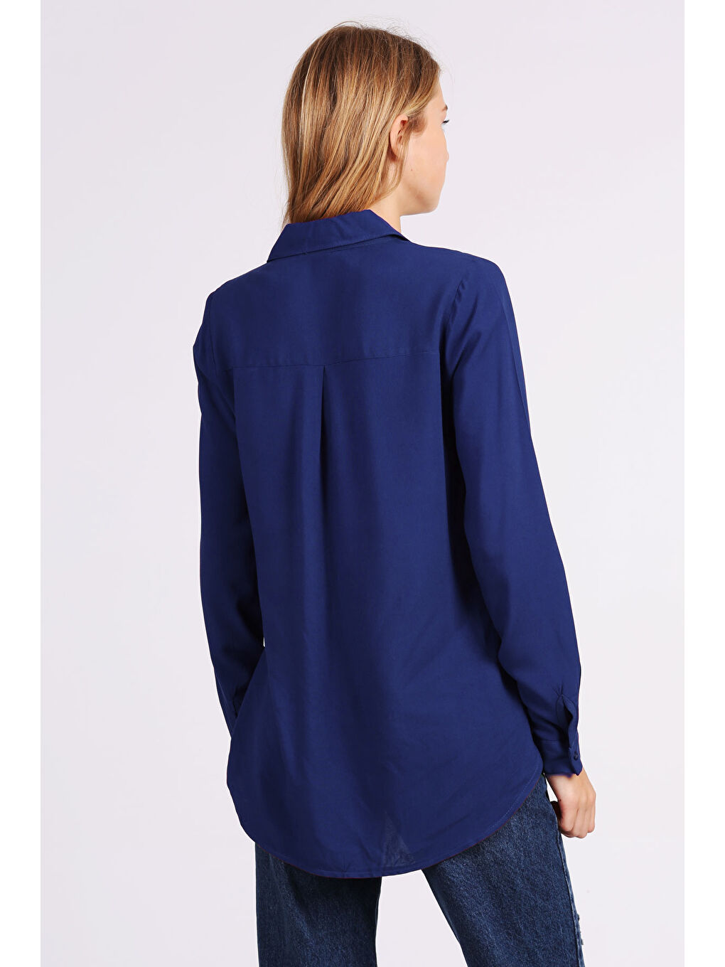3785 Viskon Gömlek - Lacivert-1