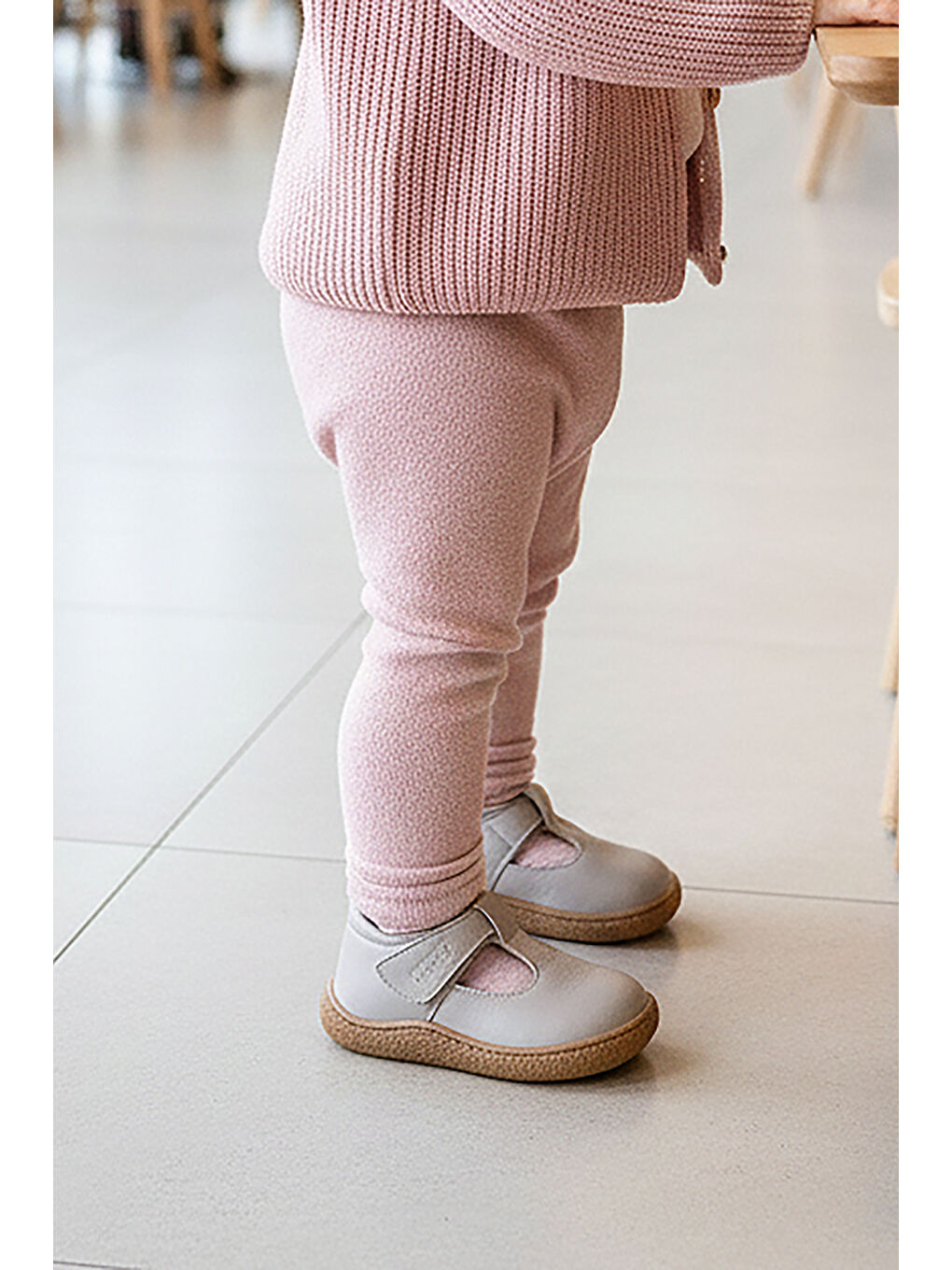 Bej Lija %100 Deri Günlük Kız Bebek Babet Ayakkabı-2