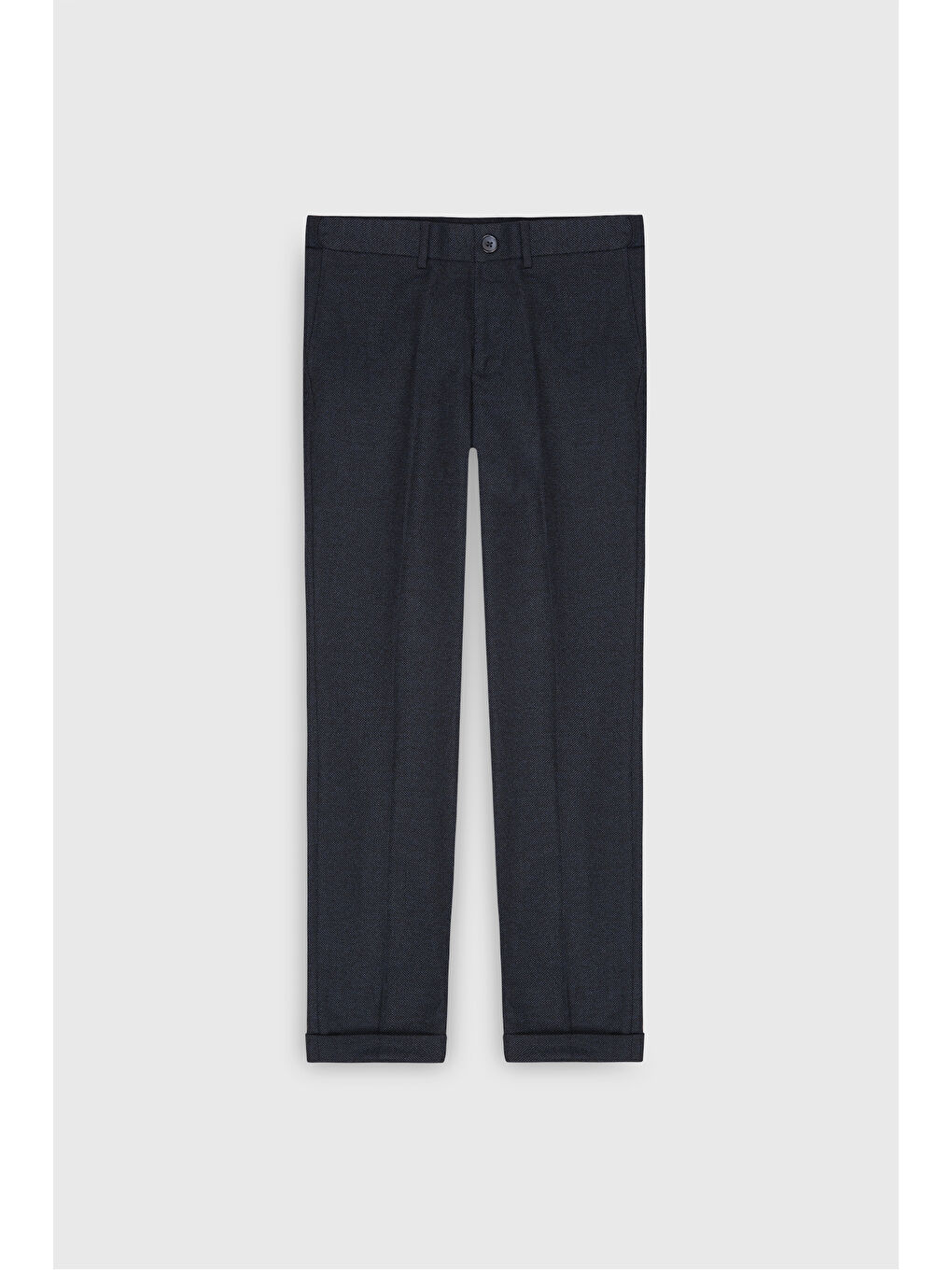 Erkek Antrasit Slim Fit Dar Kesim Beli Gizli Lastikli Yan Cepli Desenli Klasik Pantolon