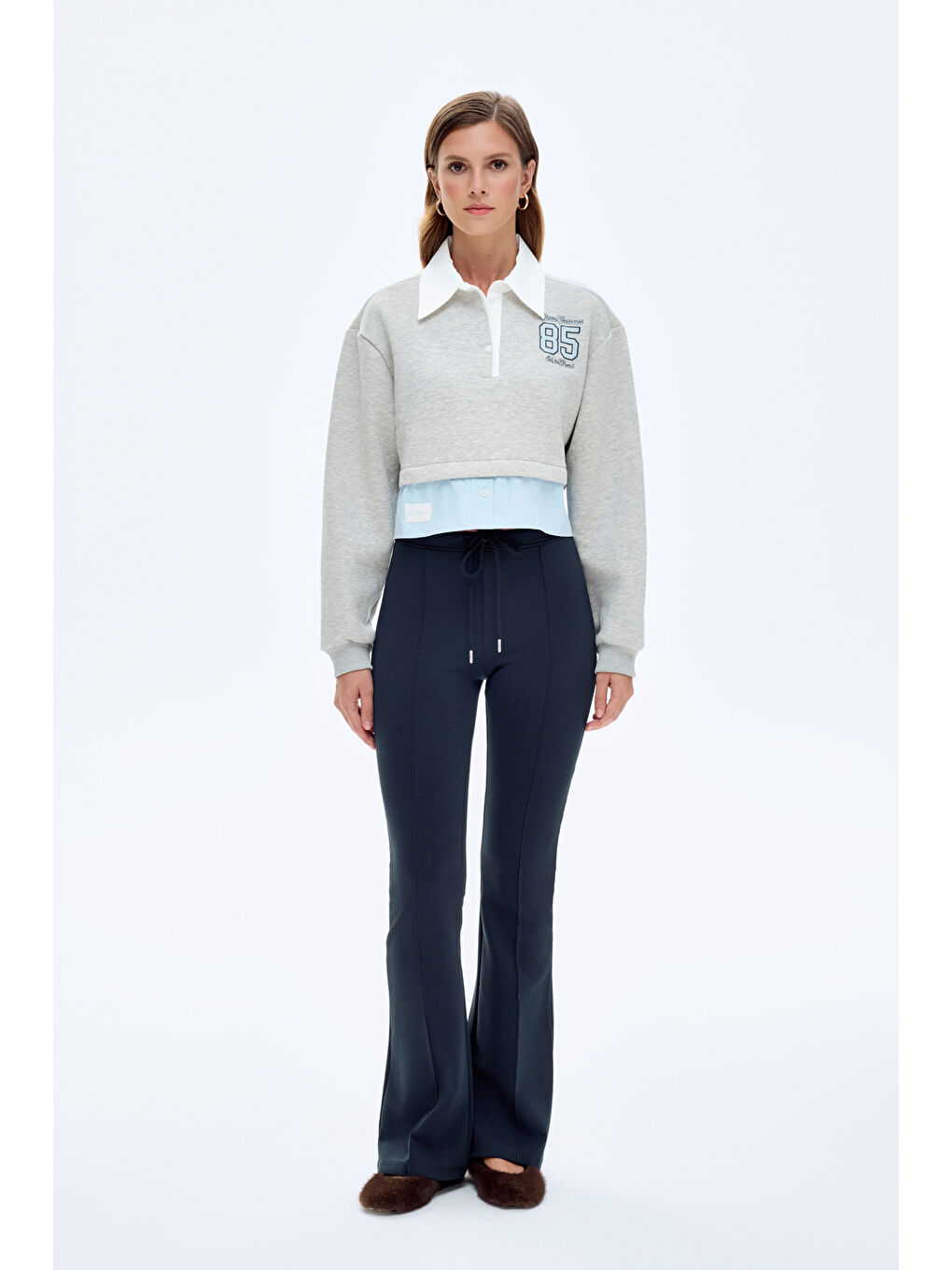 Gömlek Garnili Polo Yaka Sweatshirt Grimelanj-2