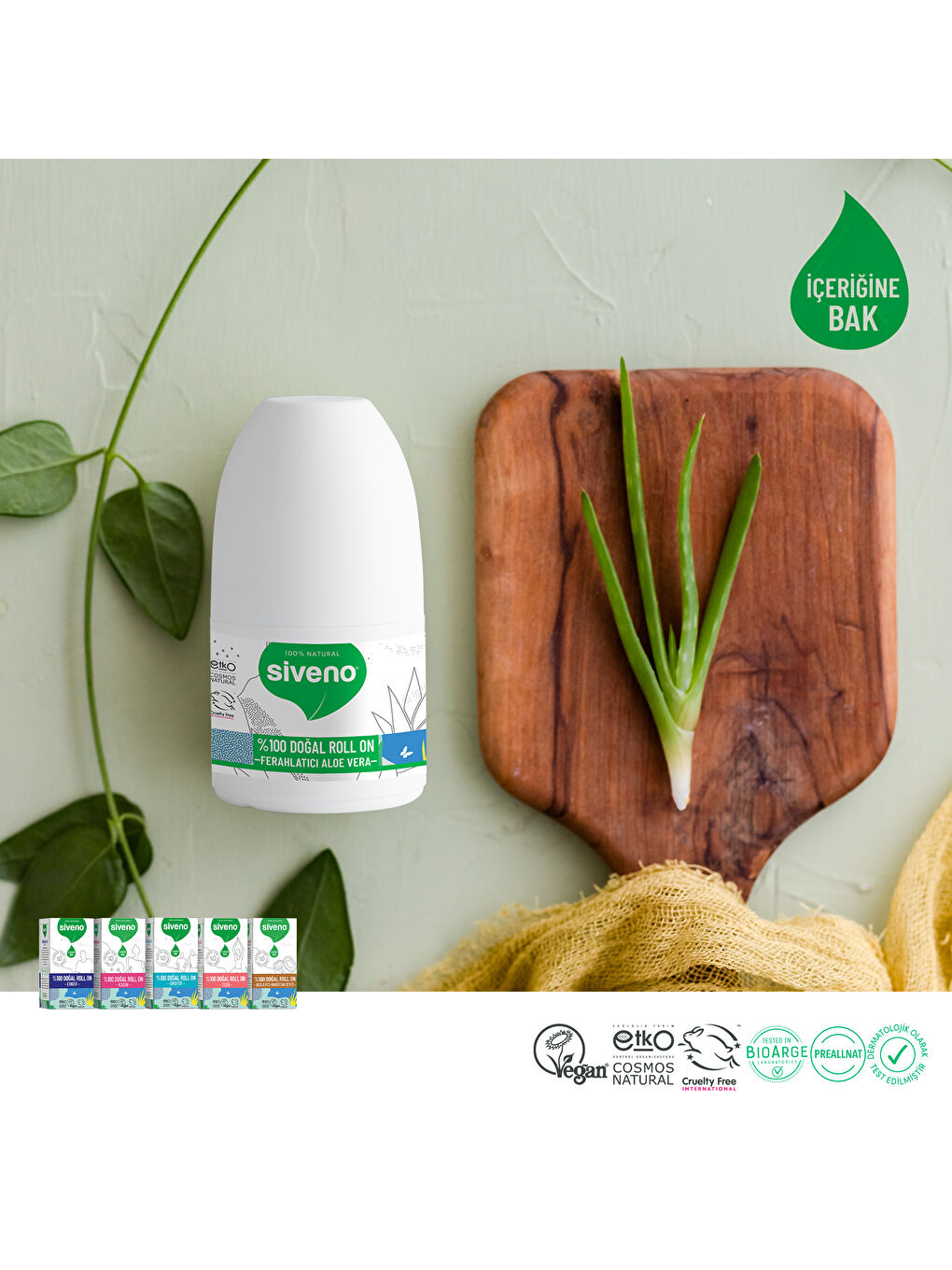%100 Doğal Roll-On Aloe Vera Deodorant Ter Kokusu Önleyici Bitkisel Lekesiz Vegan 50 ml-2