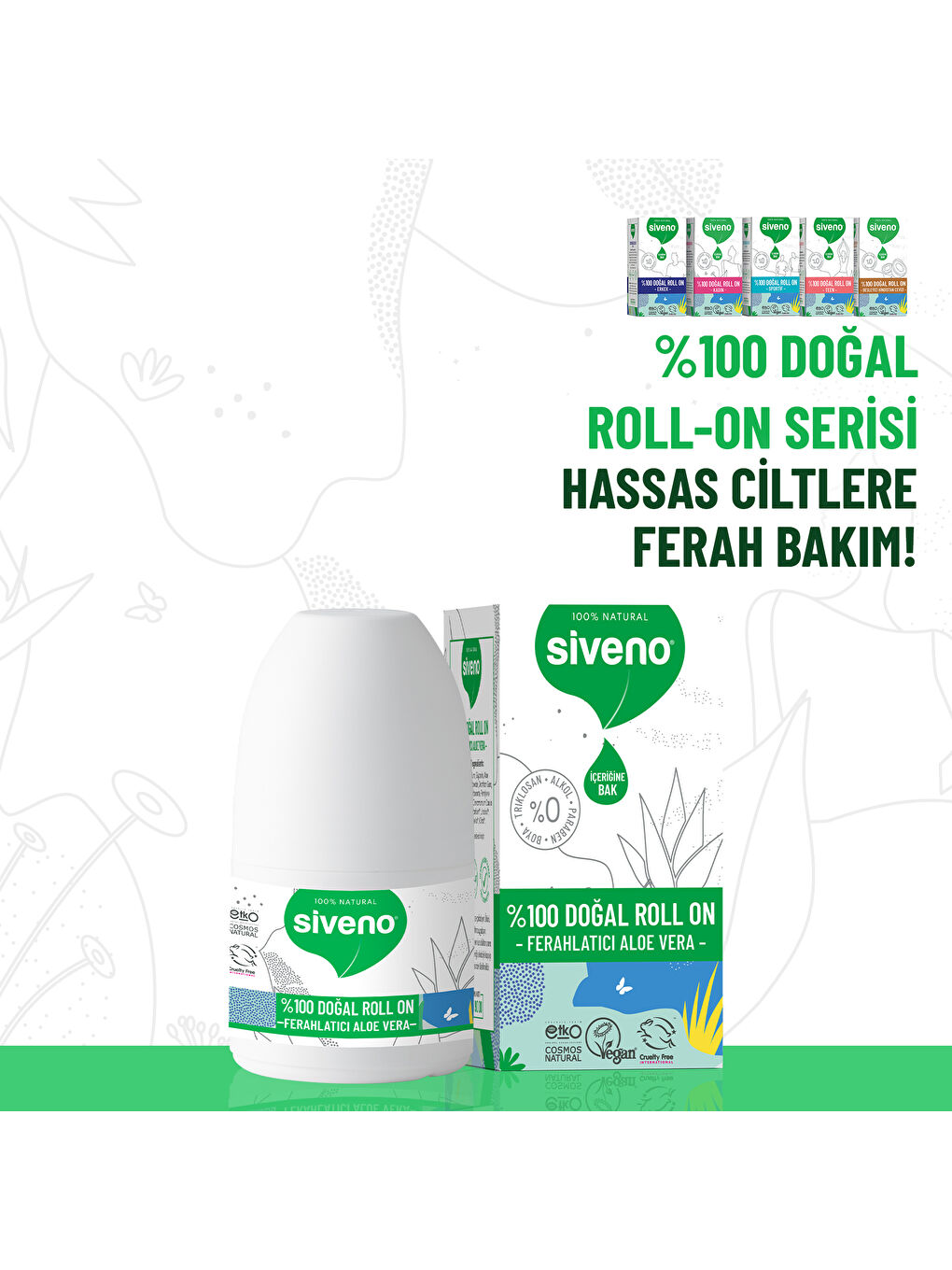 %100 Doğal Roll-On Aloe Vera Deodorant Ter Kokusu Önleyici Bitkisel Lekesiz Vegan 50 ml-3