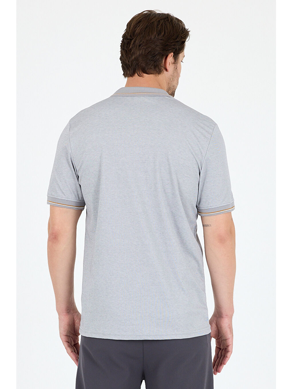 Gri Erkek Polo Yaka Kısa Kollu Tişört 5029-4