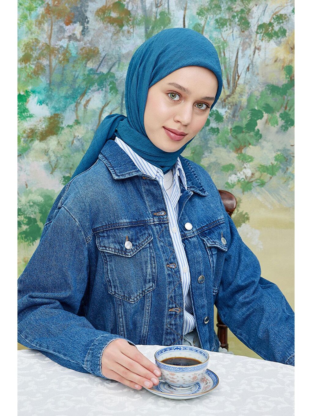 Lıght Touch Eşarp Petrol Mavisi-1