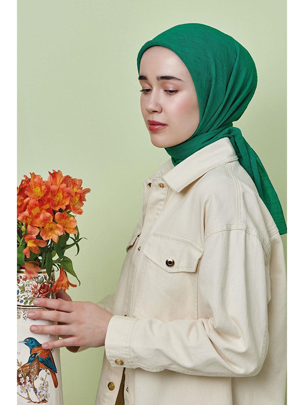 Yeşil Lıght Touch Eşarp Benetton-1