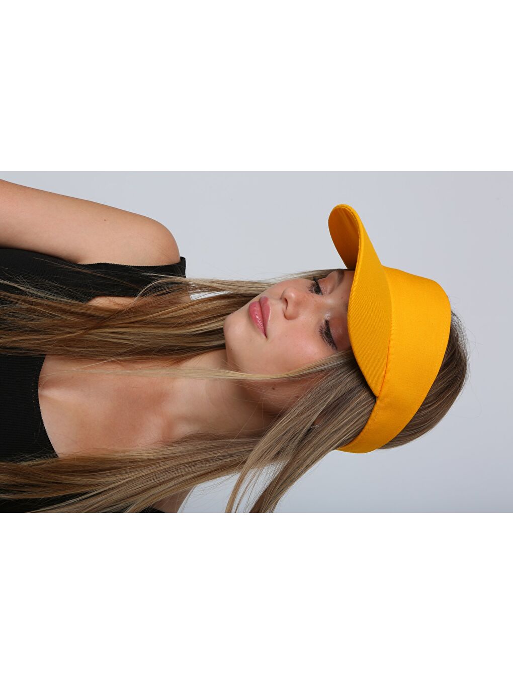 Kadın Vizör - Tenisçi - Golf / Siperlik Sarı Şapka Spk13