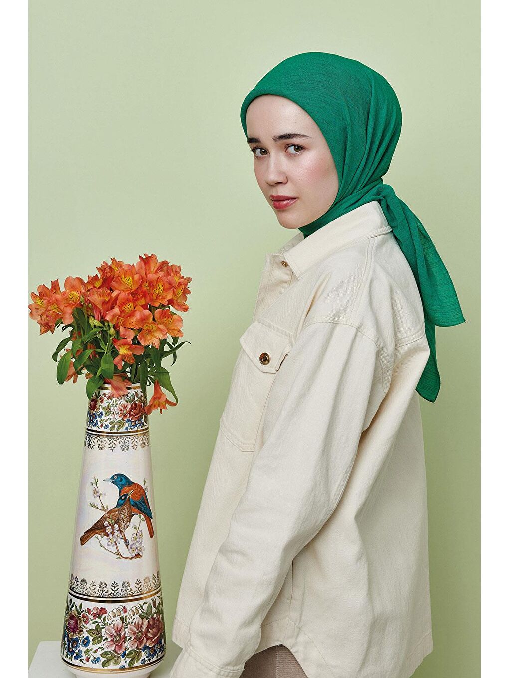 Yeşil Lıght Touch Eşarp Benetton-2