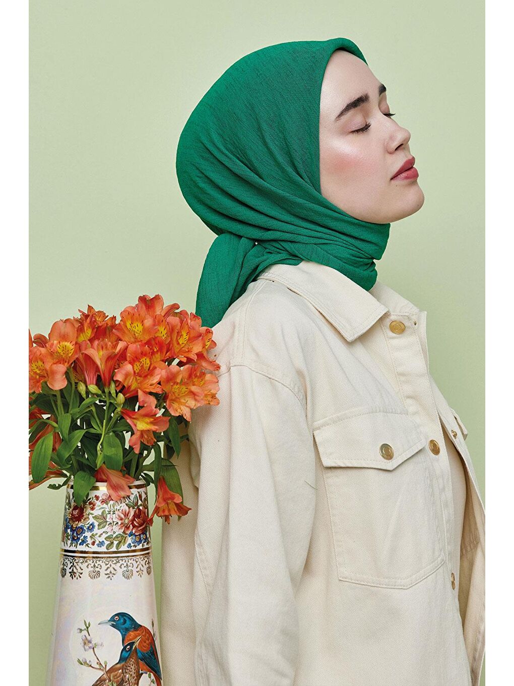 Yeşil Lıght Touch Eşarp Benetton-4