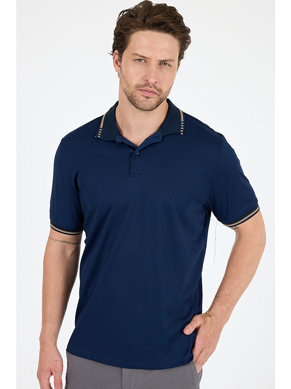 Lacivert Erkek Polo Yaka Kısa Kollu Tişört 5029-3