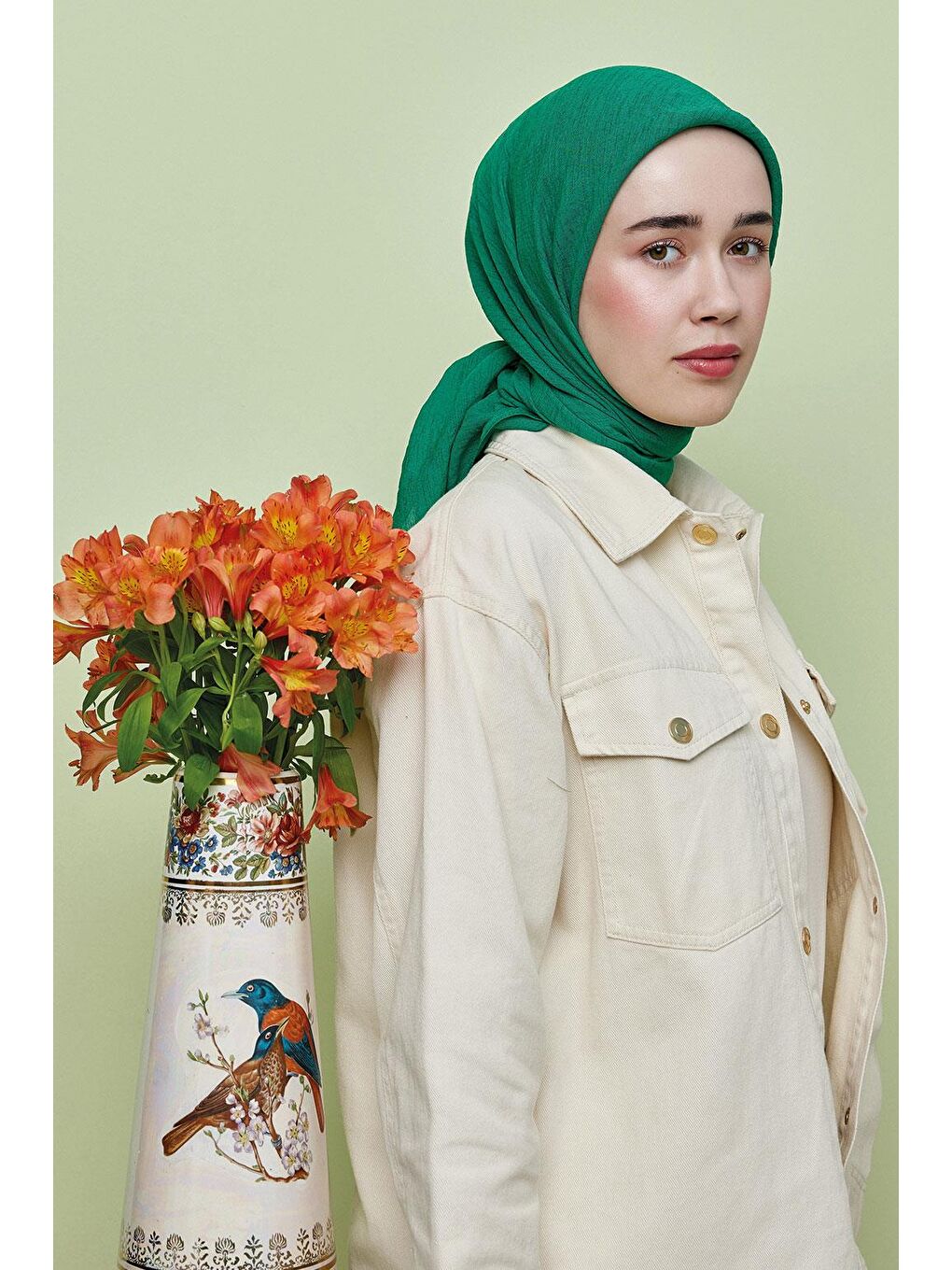 Yeşil Lıght Touch Eşarp Benetton-5