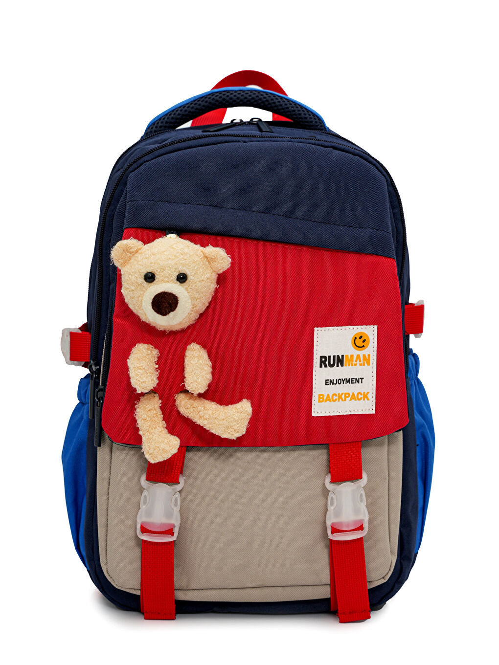 Pelüş Ayıcık Detaylı Kız Çocuk İlkokul Çanta Seti-1