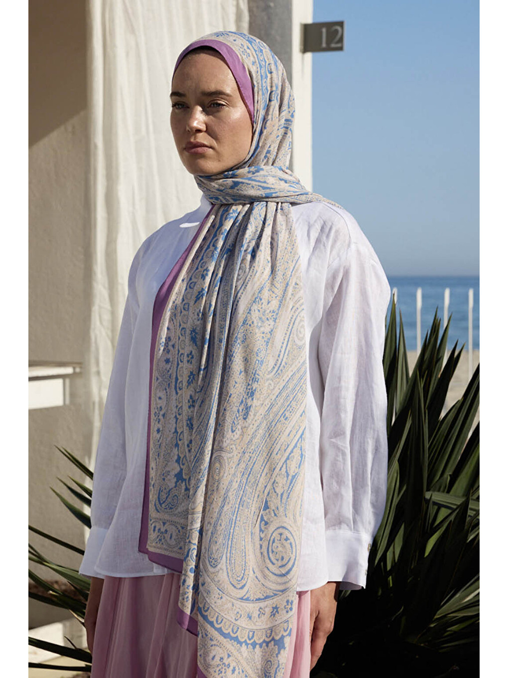 Pembe Deluxe Summer Şal Noa Pudra-1