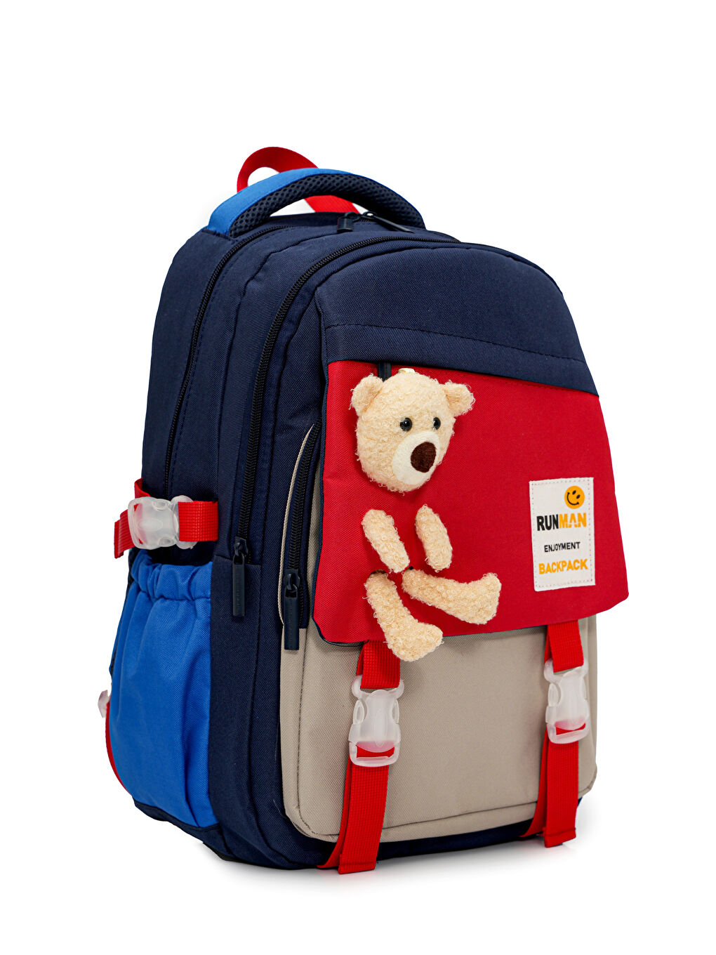 Pelüş Ayıcık Detaylı Kız Çocuk İlkokul Çanta Seti-2